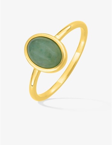 Bague plaqué or, aventurine...