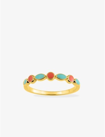 Bague plaqué or et laque...