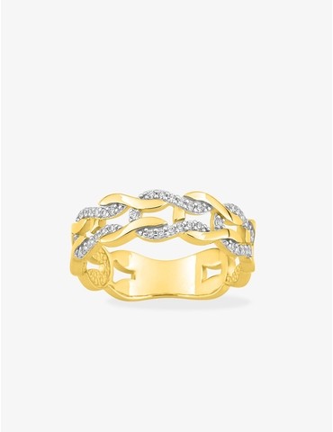 Bague plaqué or et rhodium...