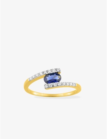 Bague plaqué or et rhodium...