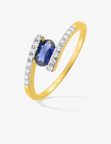 Bague plaqué or et rhodium...