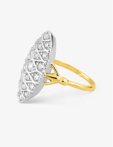 Bague plaqué or et rhodium,...