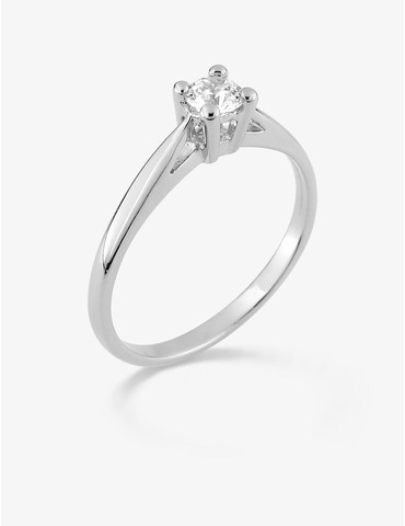 Bague solitaire en argent...
