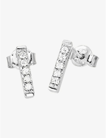 Boucles D'oreilles Pour Femme En Argent 925, Ornées D'oxyde De Zirconium Brillant - 9x9 Mm