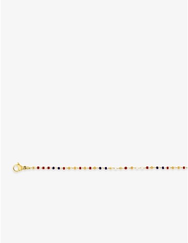 Collier en acier doré et...