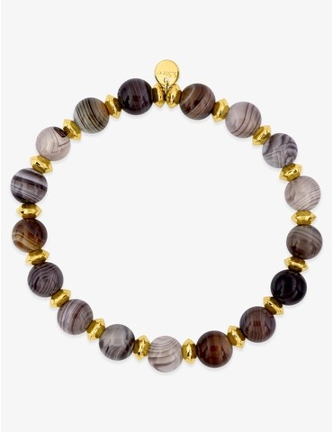 Bracelet acier doré et...