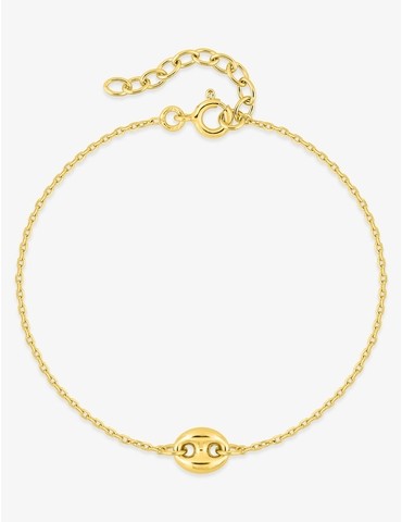 Bracelet plaqué or grain de...