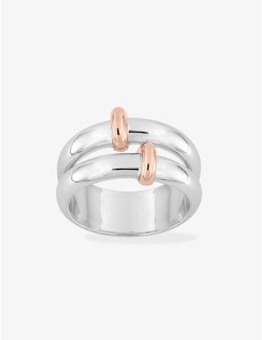 Bague bicolore argent 925 ‰...
