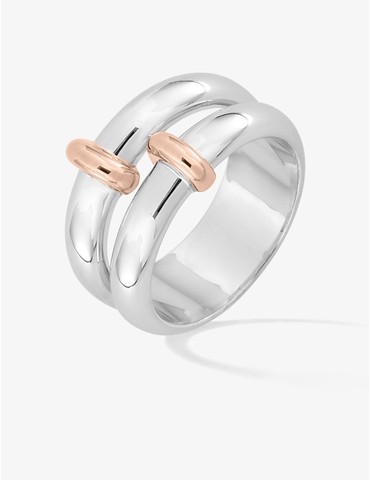 Bague bicolore argent 925 ‰...