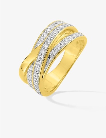 Bague plaqué or et rhodium...