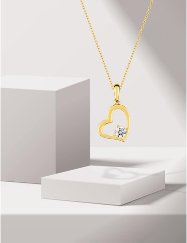 Pendentif cœur or jaune 375...