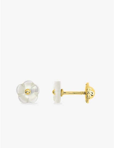 Boucles d'oreilles fleur or...