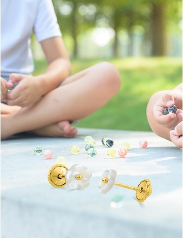 Boucles d'oreilles fleur or...
