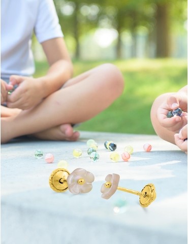 Boucles d'oreilles fleur or...