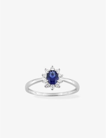 Bague solitaire accompagnée...
