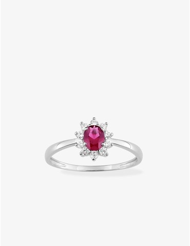 Bague solitaire accompagnée...