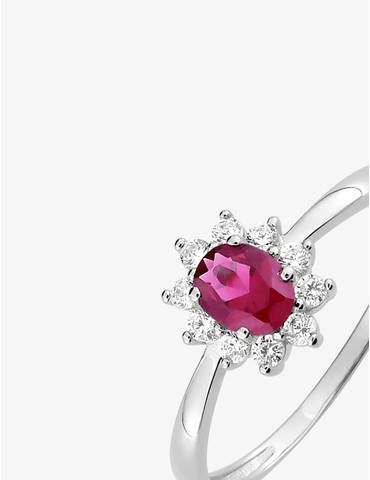 Bague solitaire accompagnée...