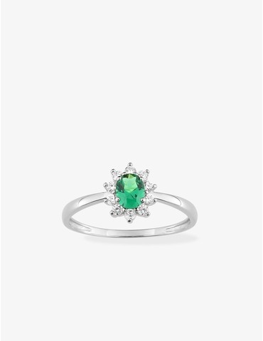 Bague solitaire accompagné...