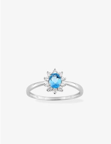 Bague solitaire accompagné...