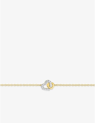 Bracelet cœur rhodium avec...