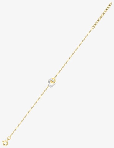 Bracelet cœur rhodium avec...