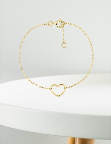 Bracelet cœur or jaune 375‰