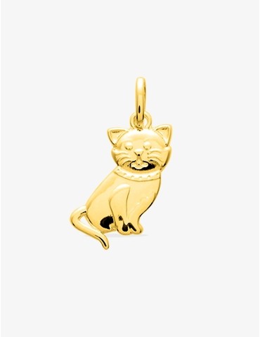 Pendentif chat plaqué or