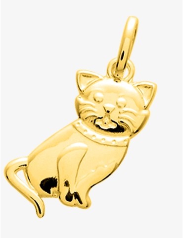 Pendentif chat plaqué or