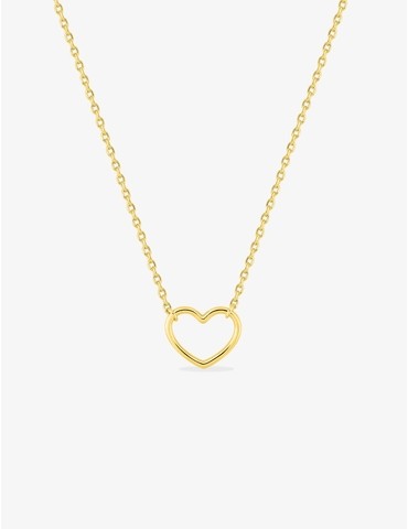 Collier plaqué or cœur 11 mm