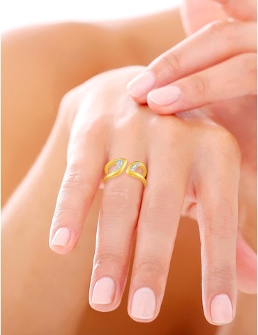Bague en plaqué or avec...