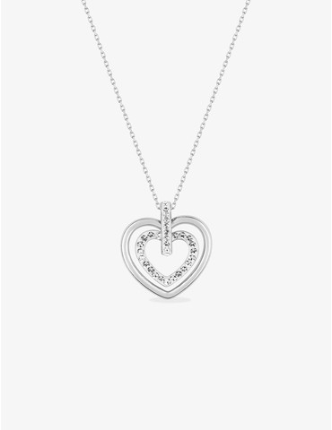 Collier cœur avec strass or...