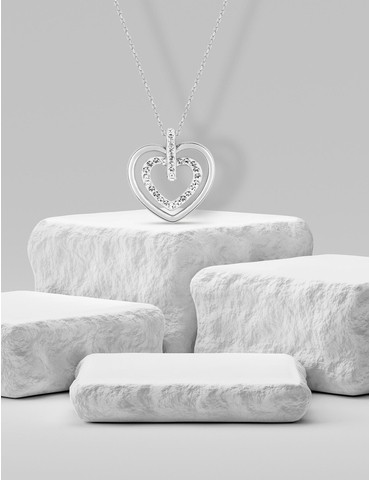 Collier cœur avec strass or...