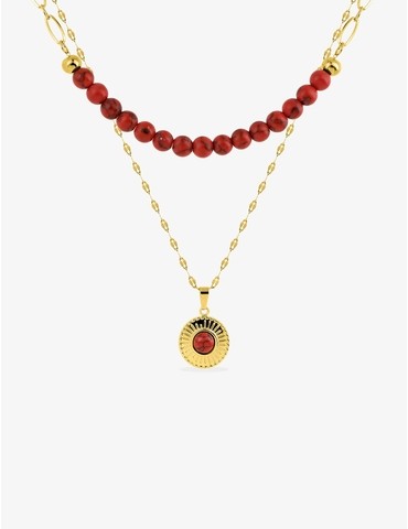 Collier pendentif double...