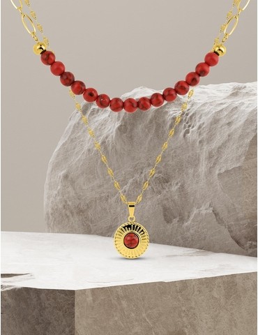 Collier pendentif double...