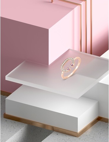Bague Lady C or rose 750‰,...