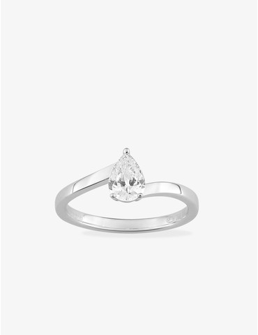 Bague solitaire poire Or...