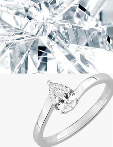 Bague solitaire poire Or...