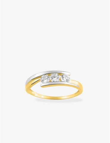 Bague bicolore or 375‰ et...