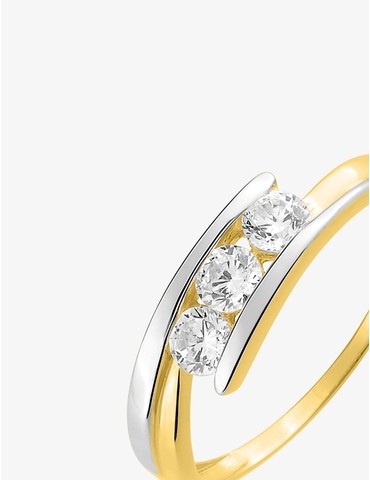 Bague bicolore or 375‰ et...