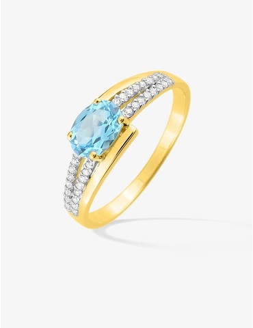 Bague topaze bleue traitée...