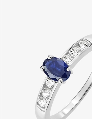 Bague saphir et oxydes de...