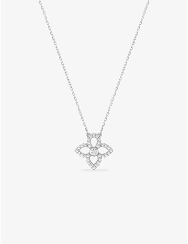 Collier fleur or blanc 375‰...