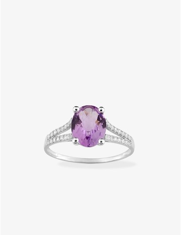 Bague en or blanc 750 ‰ et...
