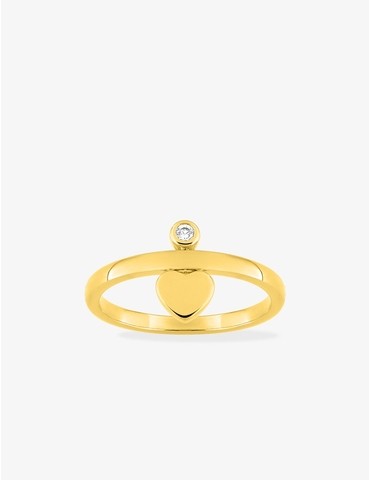 Bague plaqué or cœur oxyde...