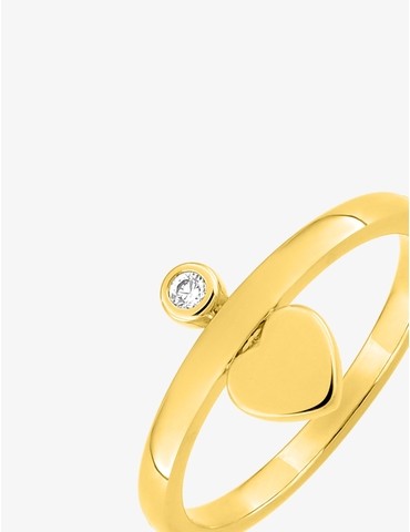 Bague plaqué or cœur oxyde...