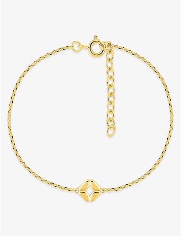 Bracelet plaqué or motif carré