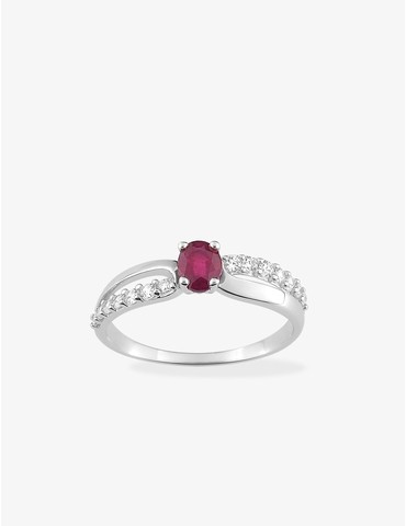Bague en or 750‰ solitaire...