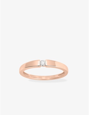 Bague solitaire en or rose...