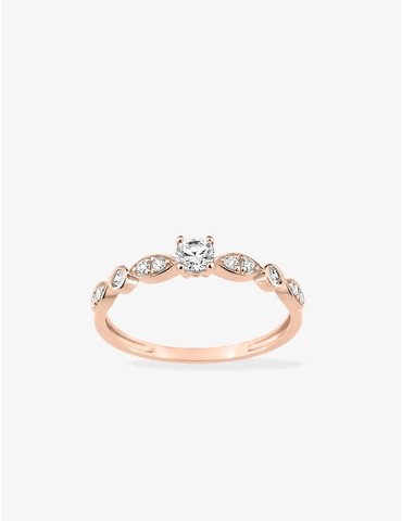 Bague en or rose 375 ‰,...