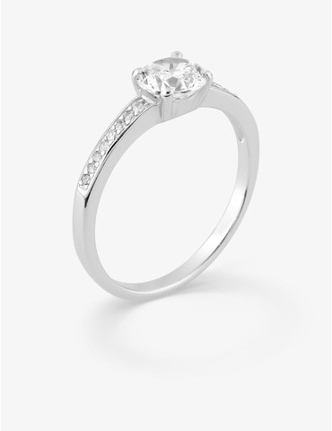 Bague solitaire en argent...